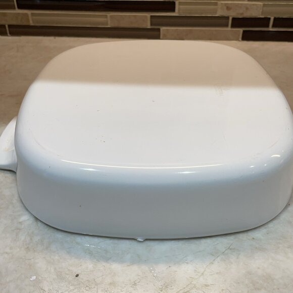 Vintage 70s Centura by Corning Just White Casserole Dish w/ Pyrex A9C Lid RARE - Picture 6 of 9